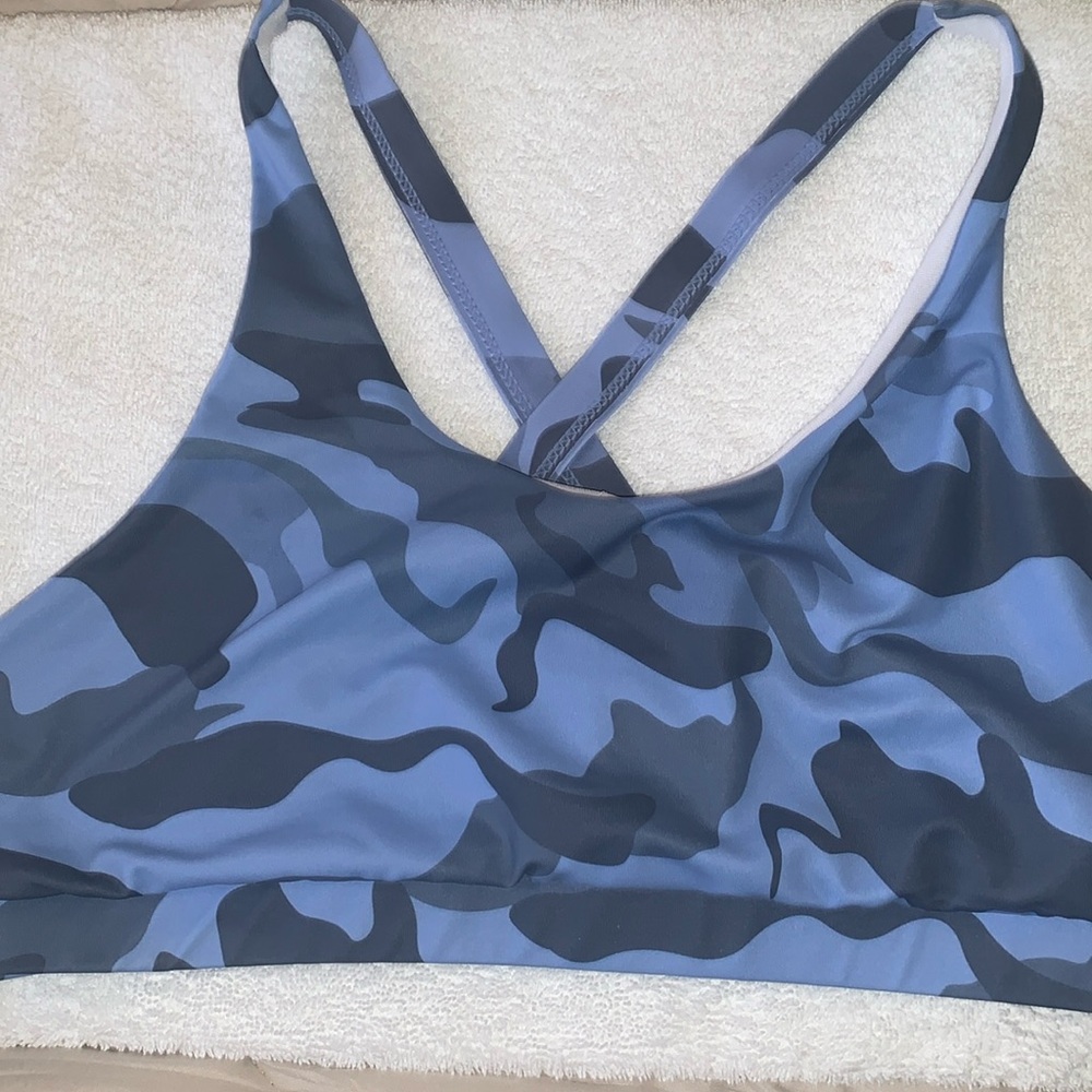 Blue and Grey Camo Sportsbra Size: X-Large